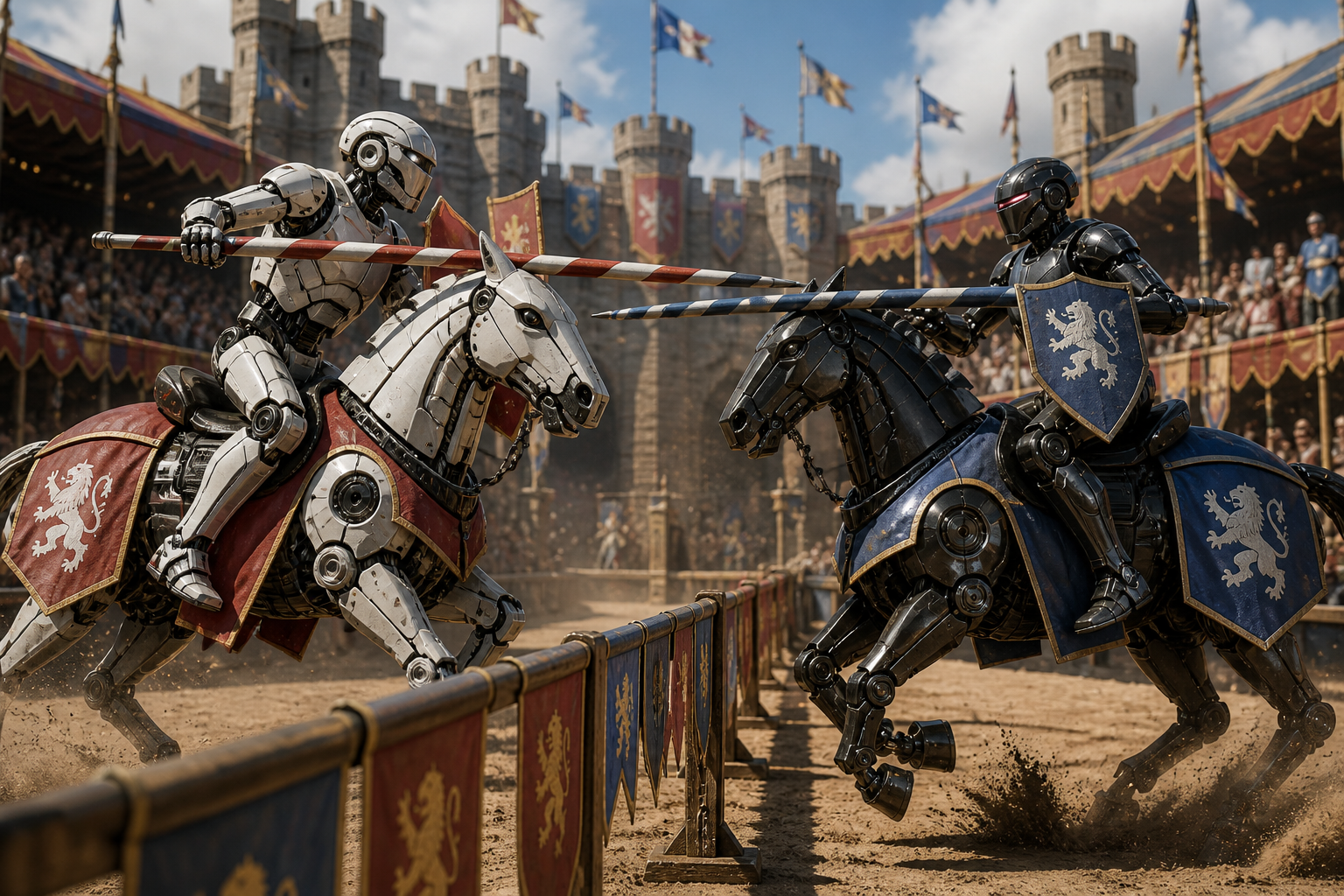 Robot medieval jousting show