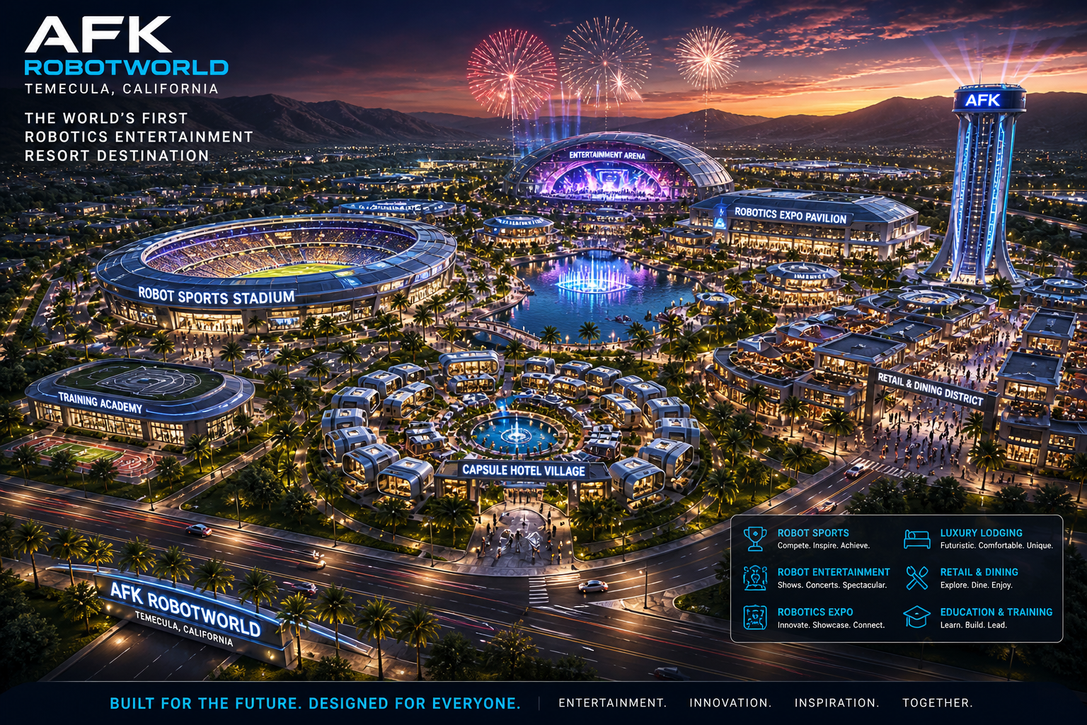 AFKRobotWorld Temecula resort aerial concept